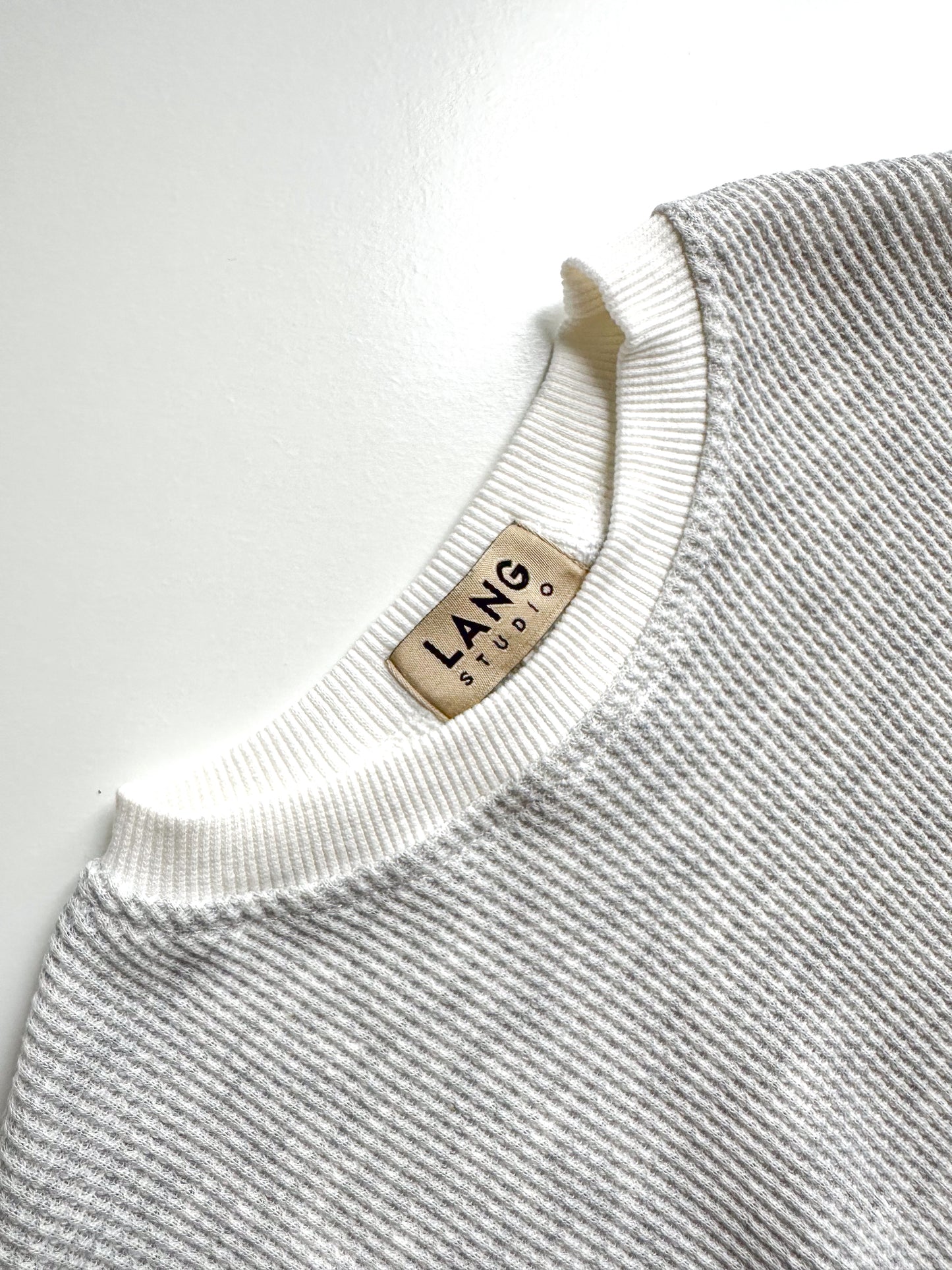 BABY WAFFLE BODYSUIT ROMPER - CLOUD GREY