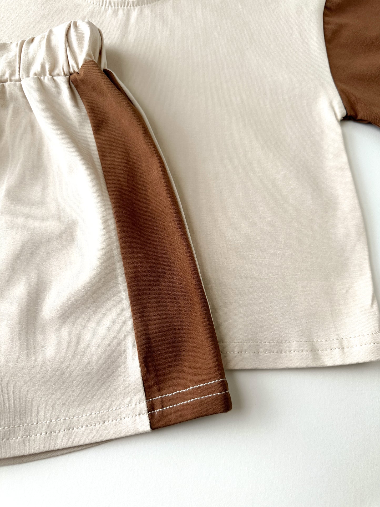KIDS T-SHIRT AND SHORTS CO-ORD SET - EARTH TONES