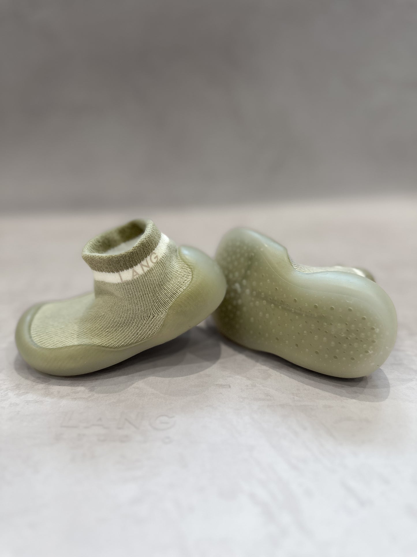 KIDS KNITTED SOCK BOOTIES - MATCHA GREEN