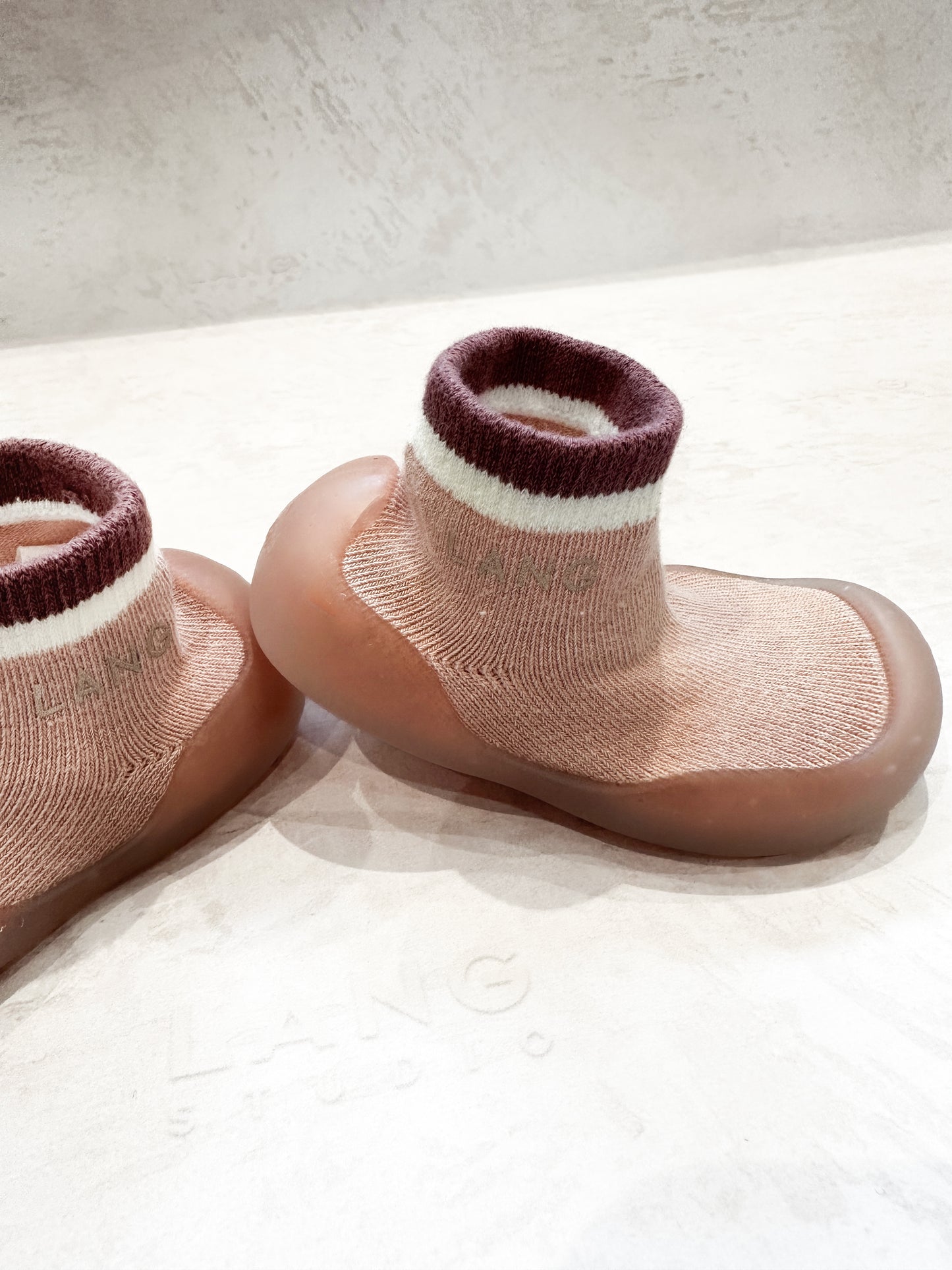 KIDS KNITTED SOCK BOOTIES - DUSKY PINK