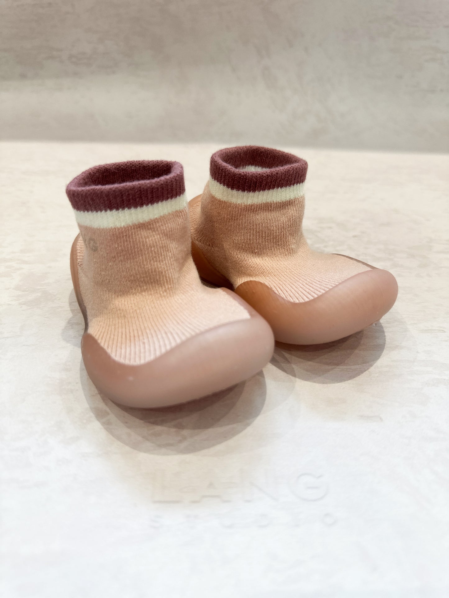 KIDS KNITTED SOCK BOOTIES - DUSKY PINK