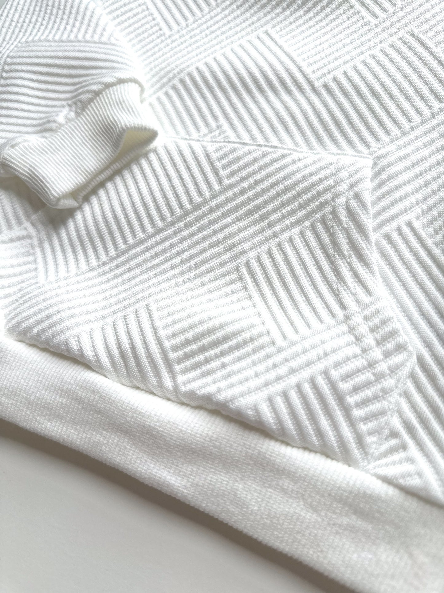 KIDS TEXTURED PATTERN SWEATSHIRT AND JOGGER CO-ORD SET - BLANC WHITE