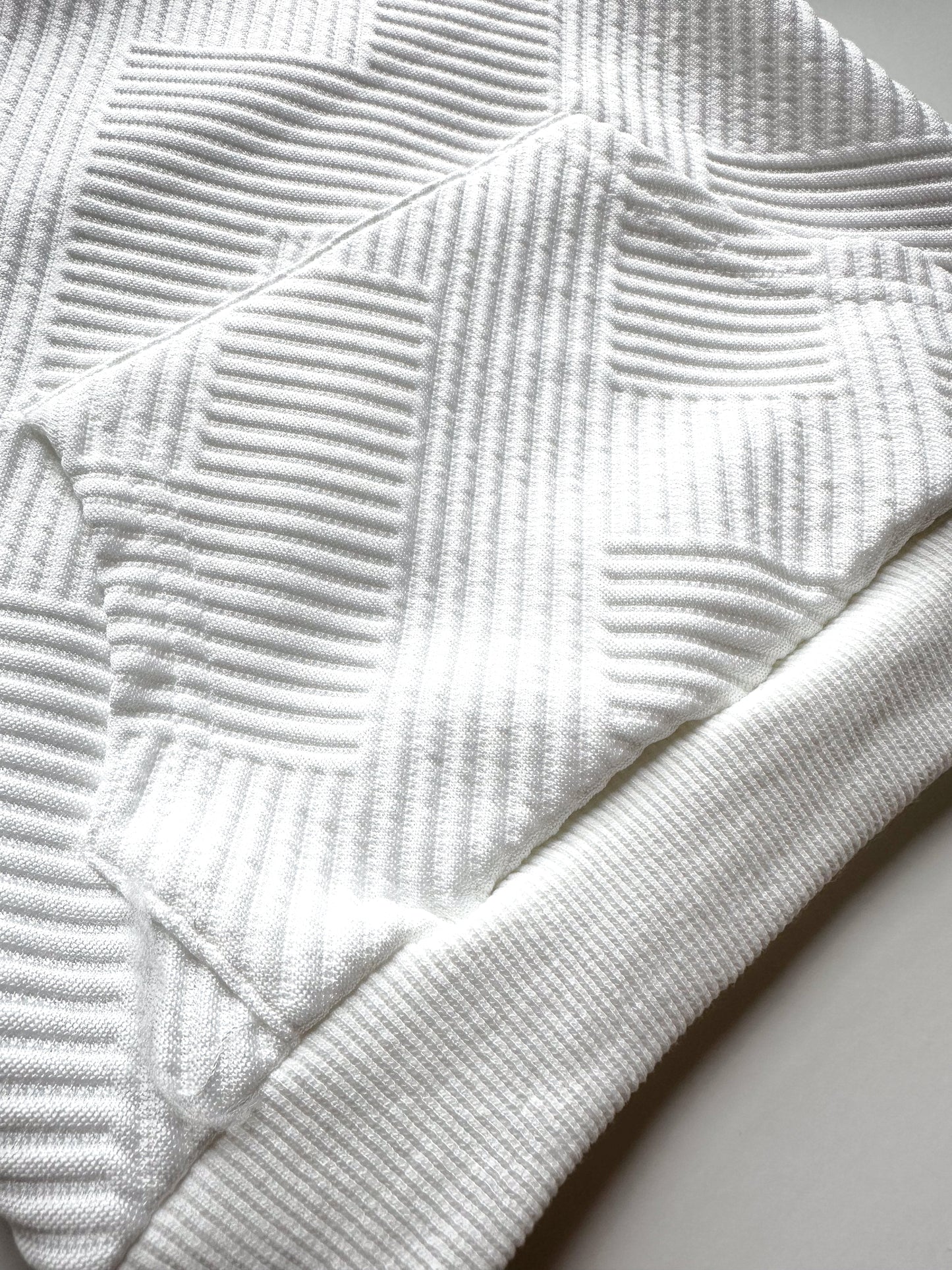 KIDS TEXTURED PATTERN SWEATSHIRT AND JOGGER CO-ORD SET - BLANC WHITE