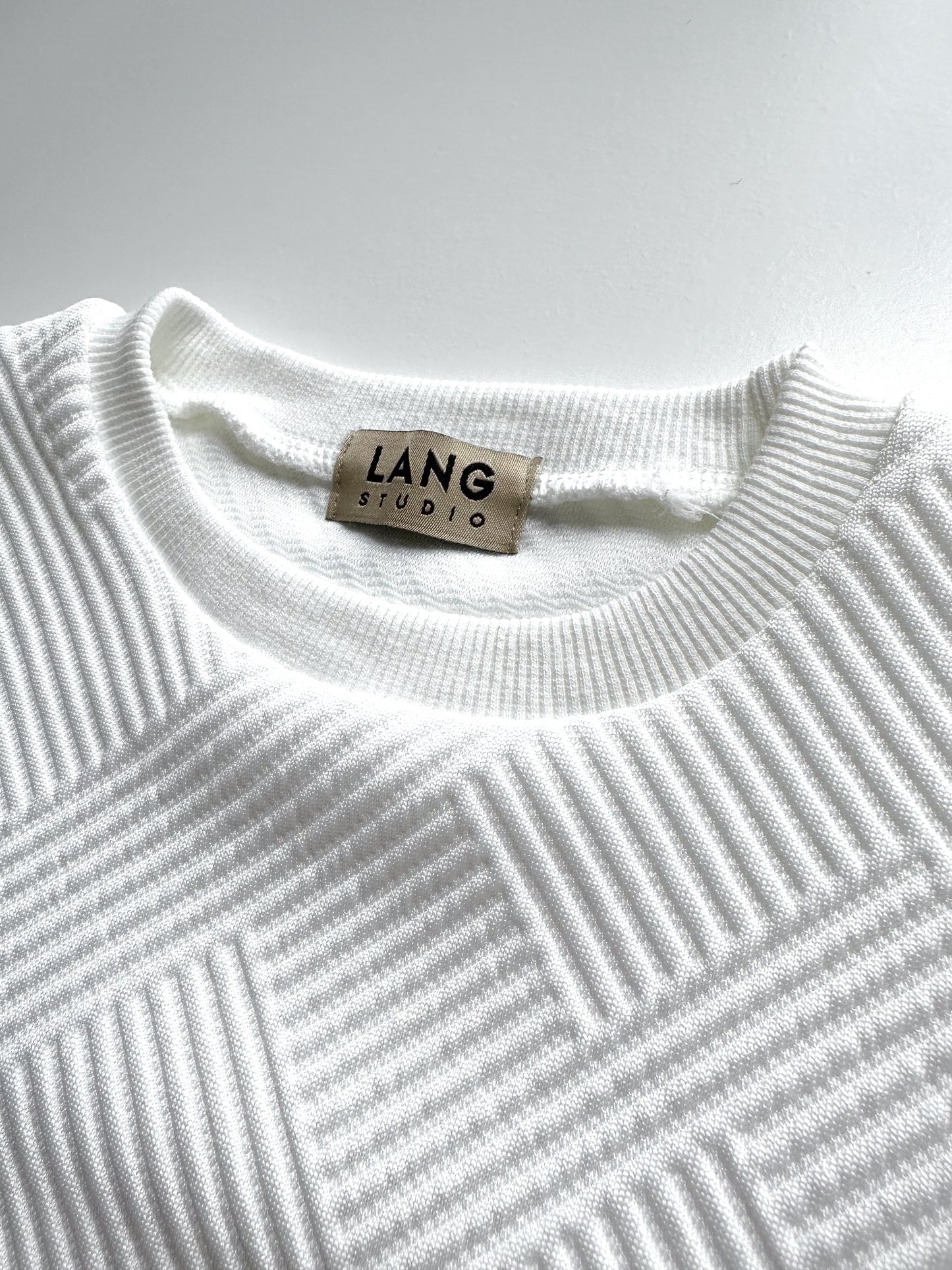 KIDS TEXTURED PATTERN SWEATSHIRT AND JOGGER CO-ORD SET - BLANC WHITE