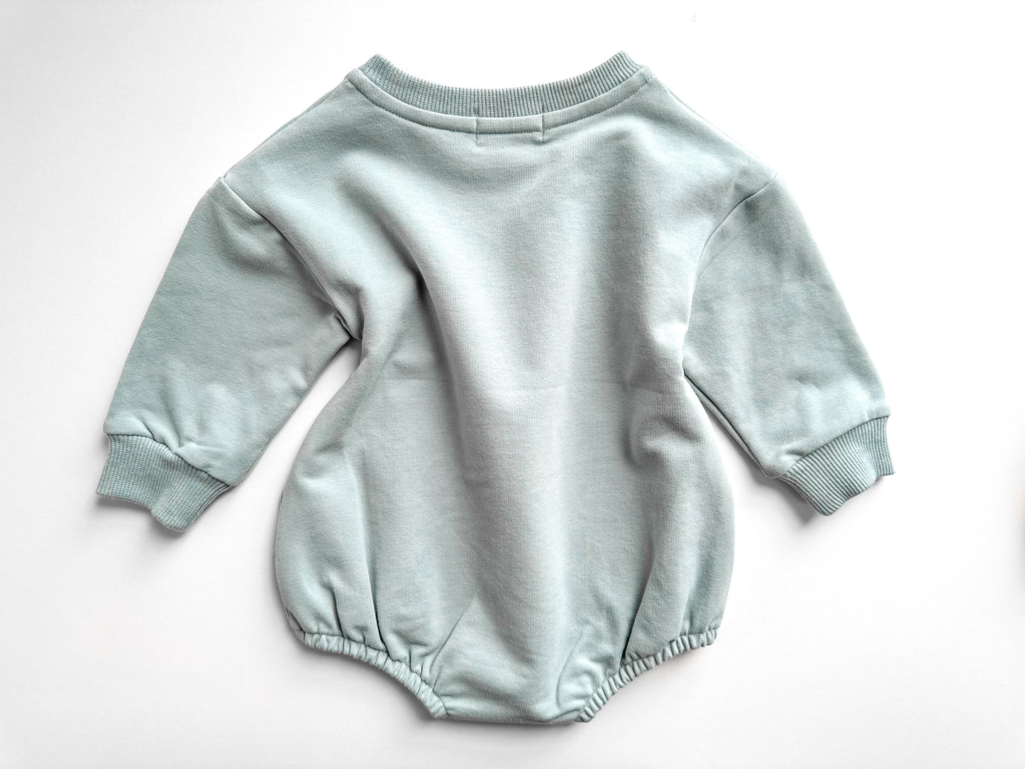 BABY SWEATSHIRT BODYSUIT ROMPER - DUSKY BLUE