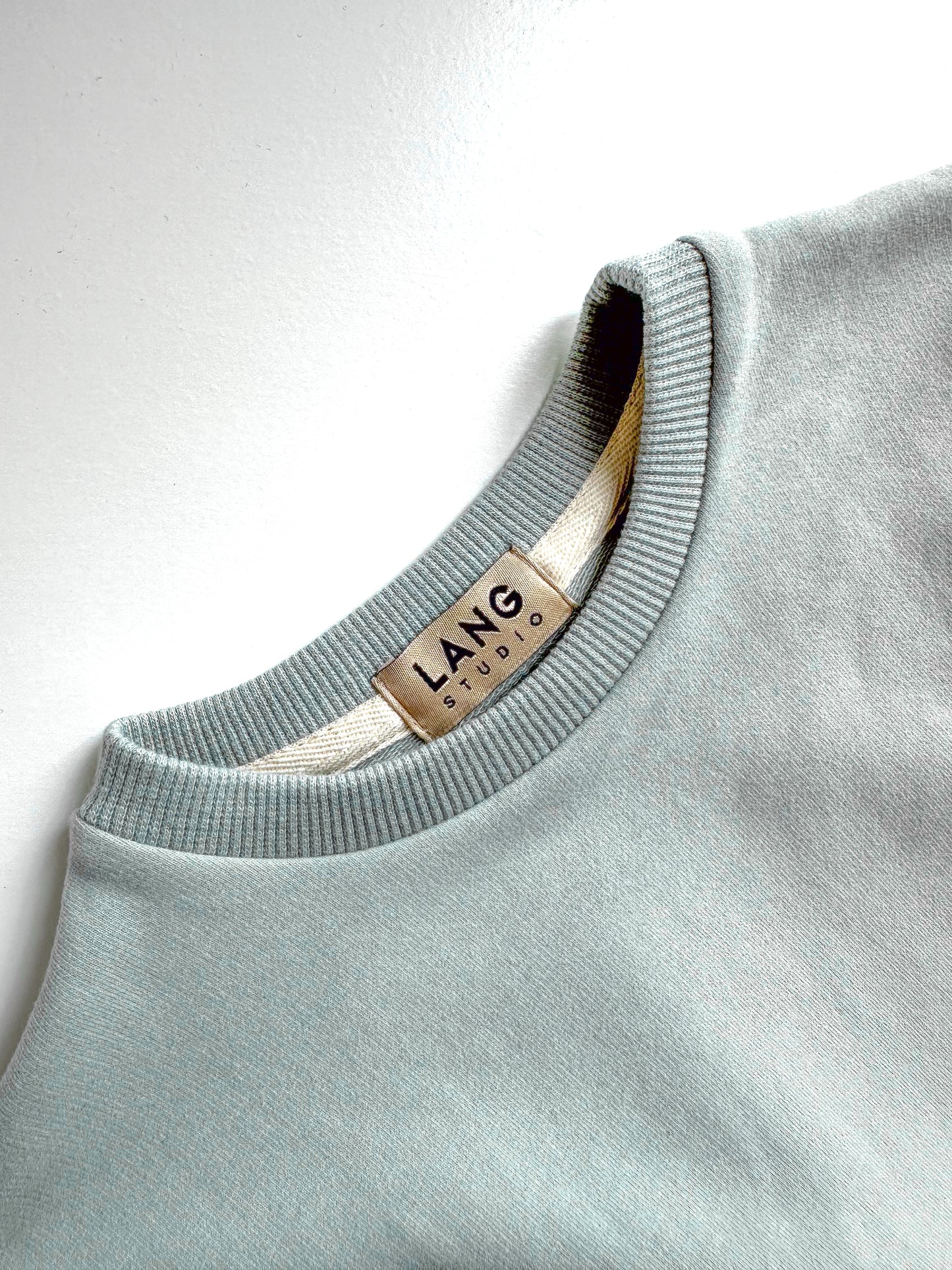 BABY SWEATSHIRT BODYSUIT ROMPER - DUSKY BLUE