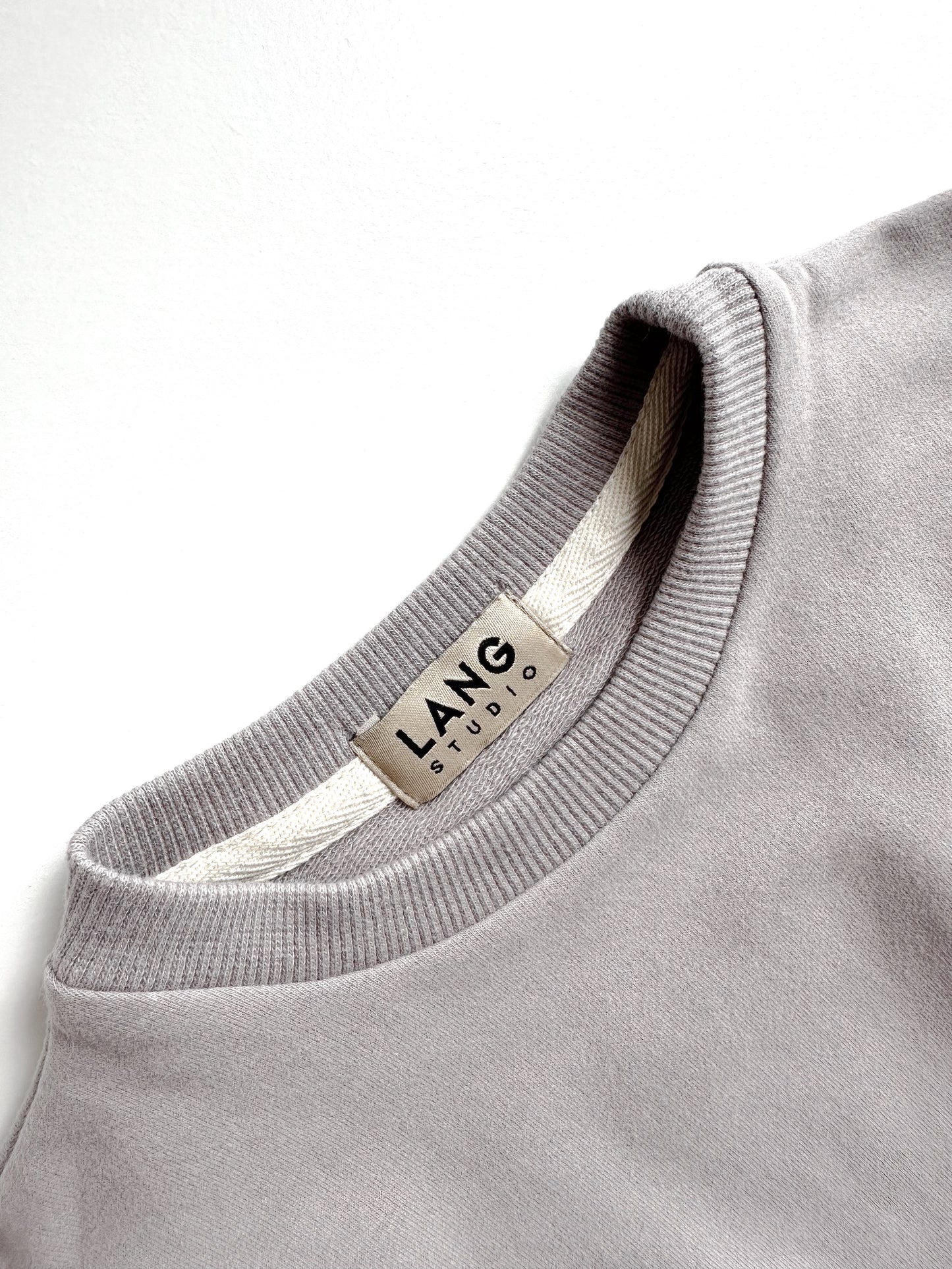 BABY SWEATSHIRT BODYSUIT ROMPER - SUEDE GREY