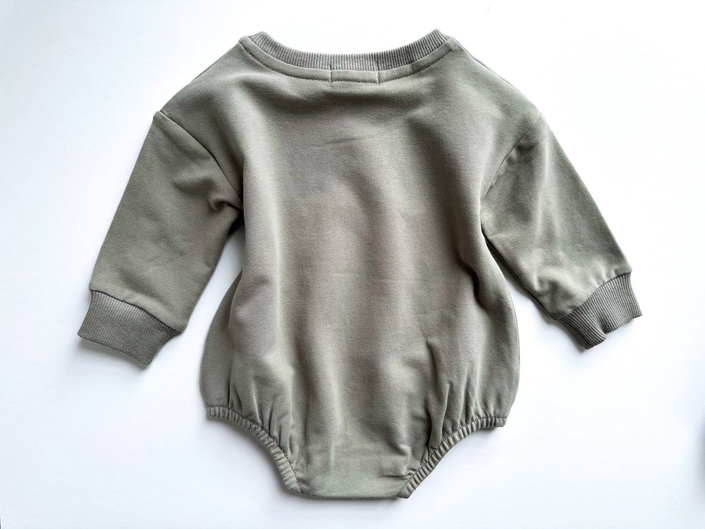 BABY SWEATSHIRT BODYSUIT ROMPER - MATCHA GREEN