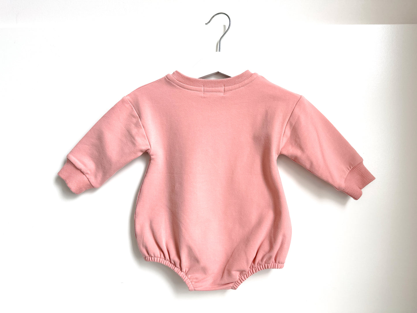 BABY SWEATSHIRT BODYSUIT ROMPER - PINK CHALK