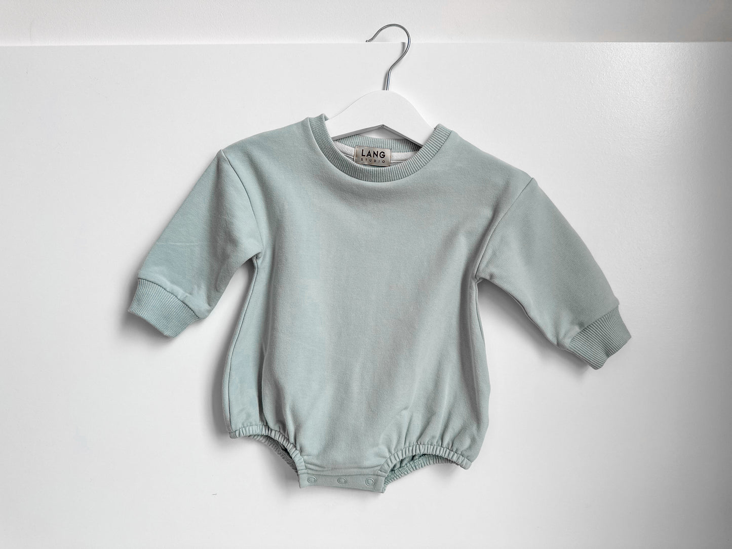 BABY SWEATSHIRT BODYSUIT ROMPER - DUSKY BLUE