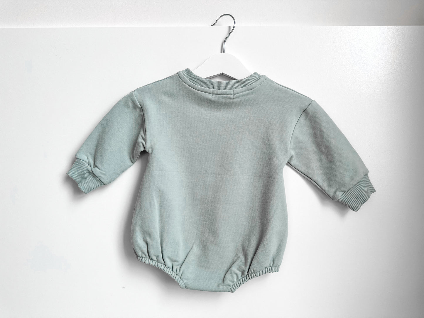 BABY SWEATSHIRT BODYSUIT ROMPER - DUSKY BLUE