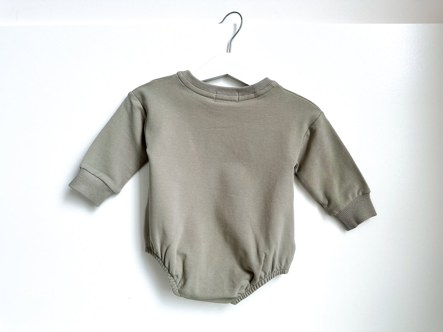 BABY SWEATSHIRT BODYSUIT ROMPER - MATCHA GREEN