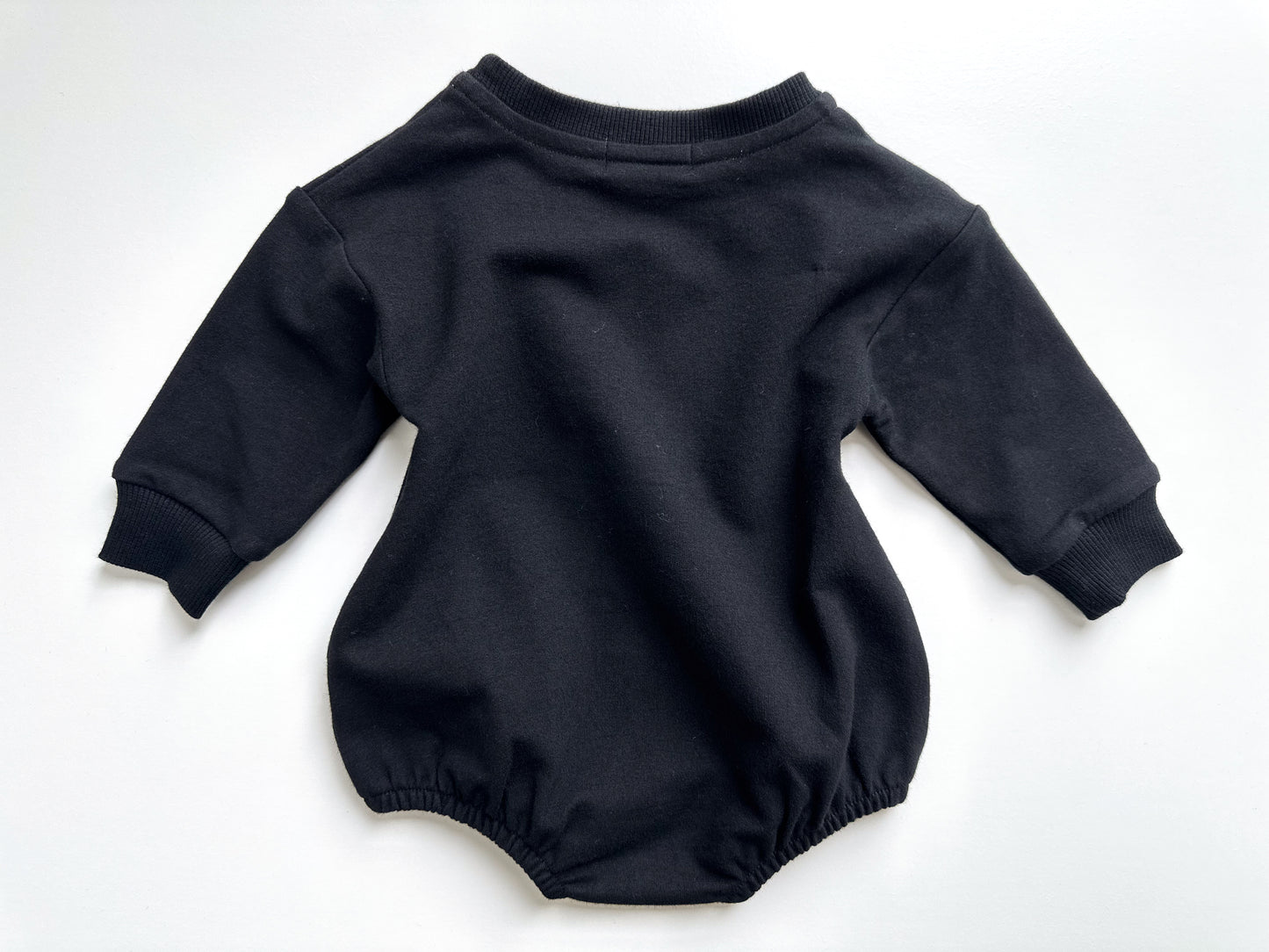 BABY SWEATSHIRT BODYSUIT ROMPER - NOIR BLACK