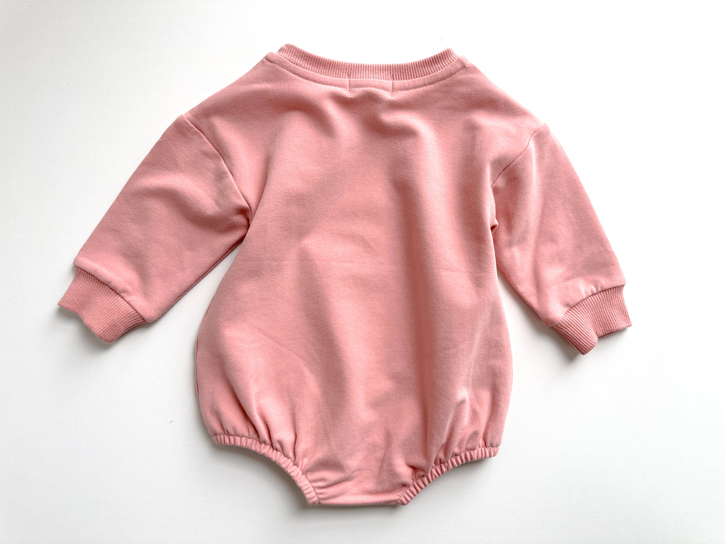 BABY SWEATSHIRT BODYSUIT ROMPER - PINK CHALK