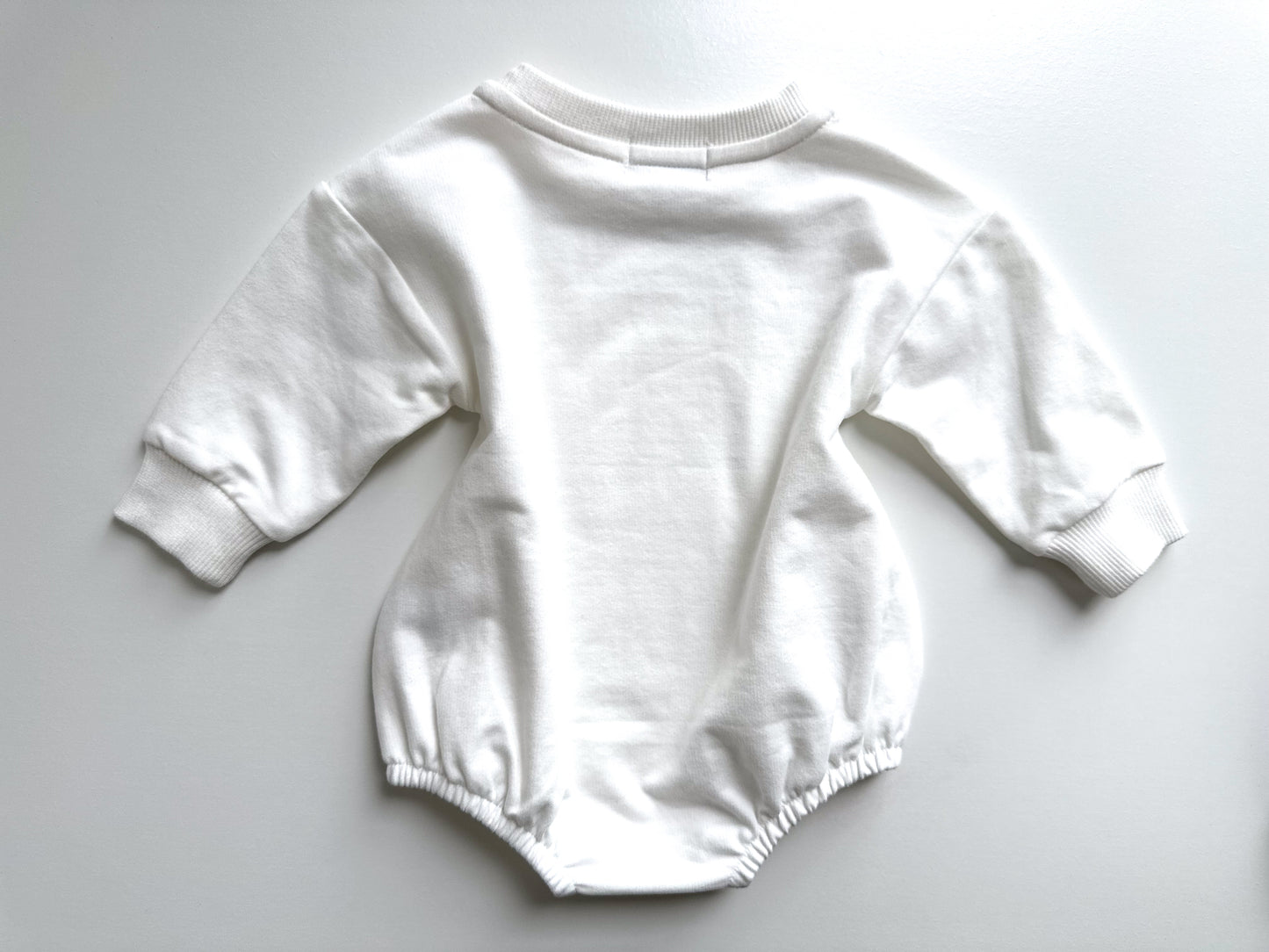 BABY SWEATSHIRT BODYSUIT ROMPER - BLANC WHITE