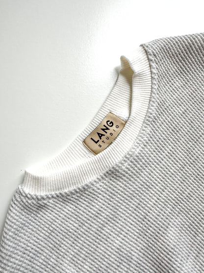 BABY WAFFLE BODYSUIT ROMPER - CLOUD GREY
