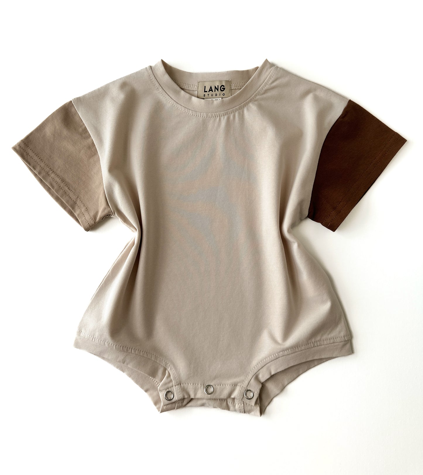 KIDS SHORT SLEEVE ROMPER - EARTH TONES