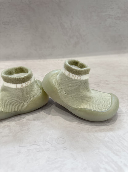 KIDS KNITTED SOCK BOOTIES - MATCHA GREEN