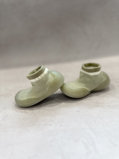 KIDS KNITTED SOCK BOOTIES - MATCHA GREEN