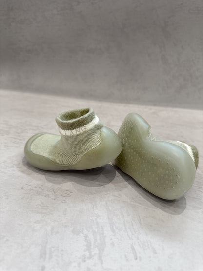 KIDS KNITTED SOCK BOOTIES - MATCHA GREEN