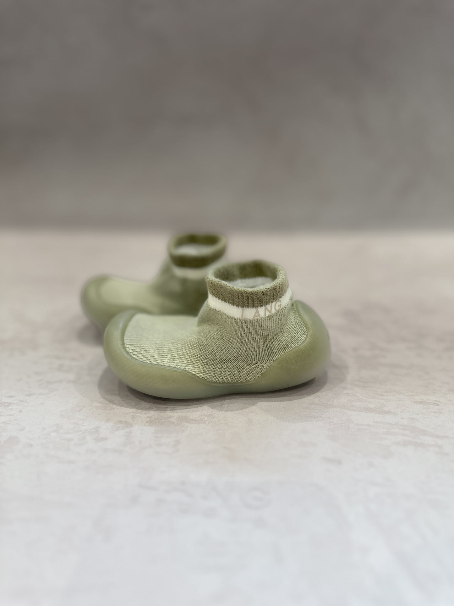 KIDS KNITTED SOCK BOOTIES - MATCHA GREEN