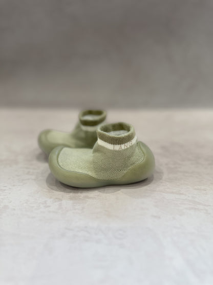 KIDS KNITTED SOCK BOOTIES - MATCHA GREEN