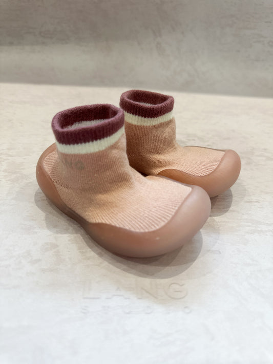 KIDS KNITTED SOCK BOOTIES - DUSKY PINK