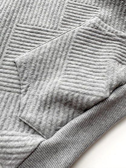 KIDS TEXTURED PATTERN SWEATSHIRT AND JOGGER CO-ORD SET - STORM GREY