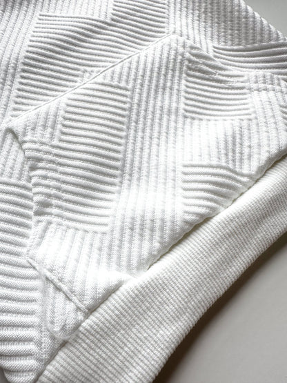 KIDS TEXTURED PATTERN SWEATSHIRT AND JOGGER CO-ORD SET - BLANC WHITE