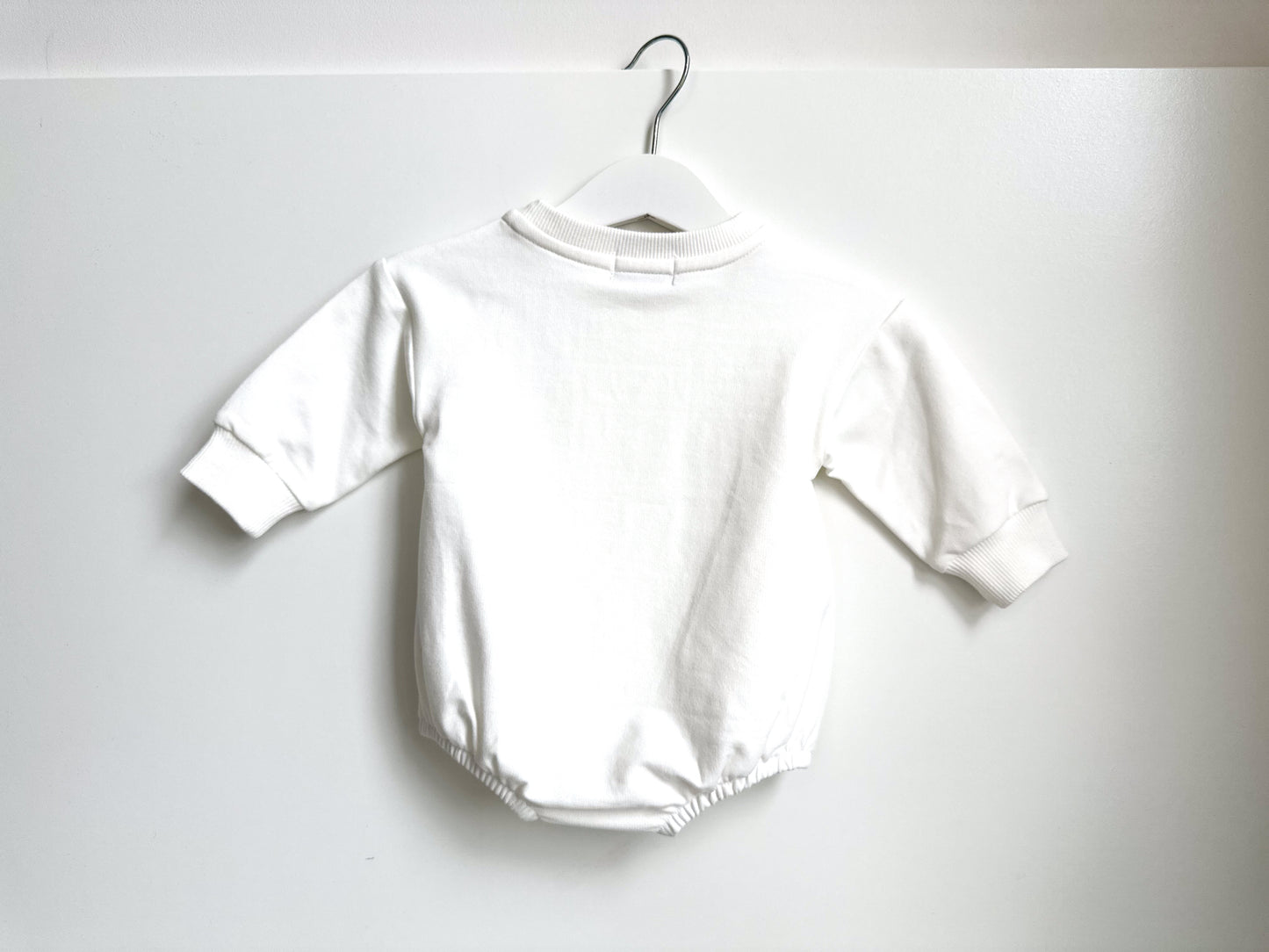 BABY SWEATSHIRT BODYSUIT ROMPER - BLANC WHITE