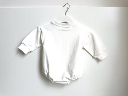 BABY SWEATSHIRT BODYSUIT ROMPER - BLANC WHITE