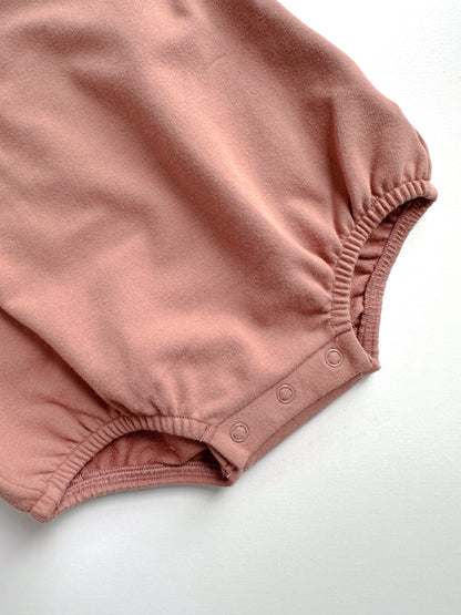 BABY SWEATSHIRT BODYSUIT ROMPER - BAKED CLAY