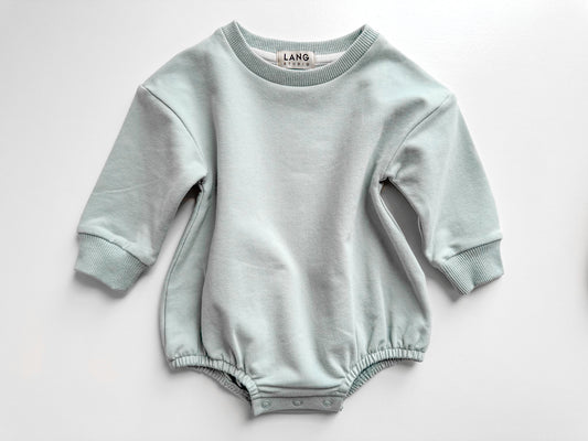 BABY SWEATSHIRT BODYSUIT ROMPER - DUSKY BLUE