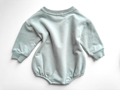 BABY SWEATSHIRT BODYSUIT ROMPER - DUSKY BLUE