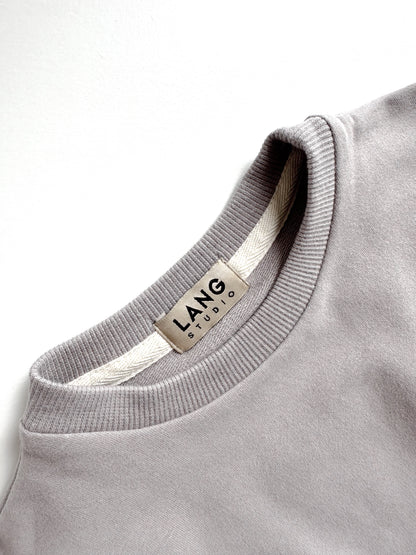 BABY SWEATSHIRT BODYSUIT ROMPER - SUEDE GREY