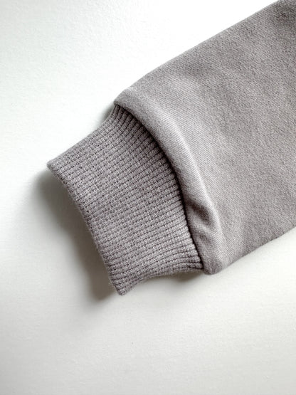 BABY SWEATSHIRT BODYSUIT ROMPER - SUEDE GREY