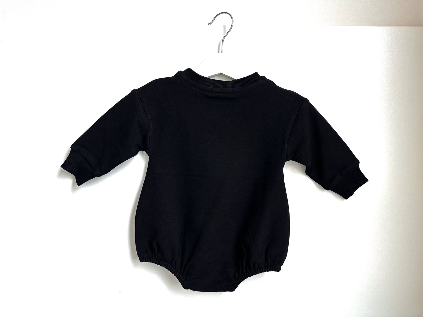 BABY SWEATSHIRT BODYSUIT ROMPER - NOIR BLACK