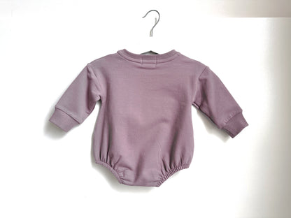 BABY SWEATSHIRT BODYSUIT ROMPER - LIGHT LAVENDER