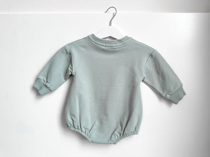 BABY SWEATSHIRT BODYSUIT ROMPER - DUSKY BLUE