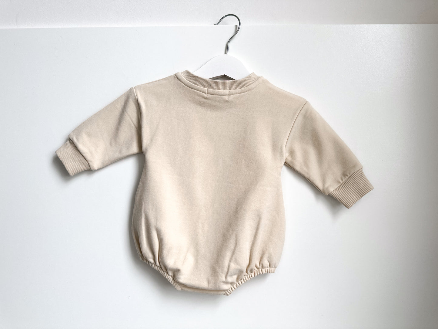 BABY SWEATSHIRT BODYSUIT ROMPER - STONE IVORY