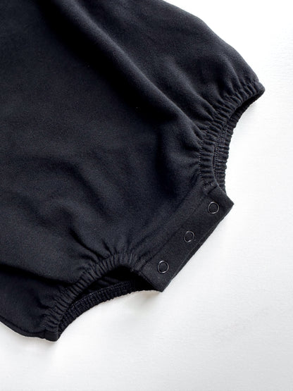 BABY SWEATSHIRT BODYSUIT ROMPER - NOIR BLACK