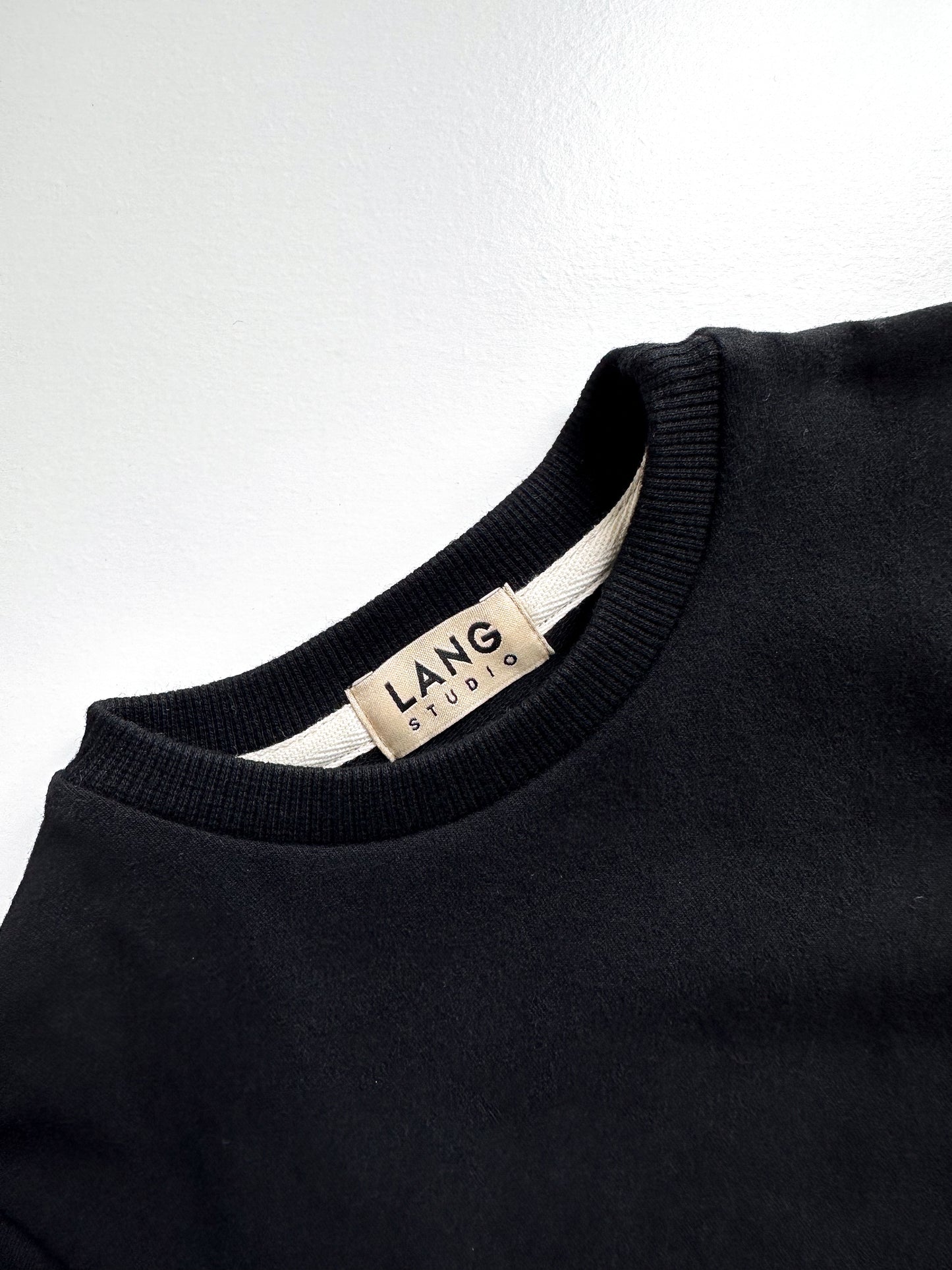 BABY SWEATSHIRT BODYSUIT ROMPER - NOIR BLACK