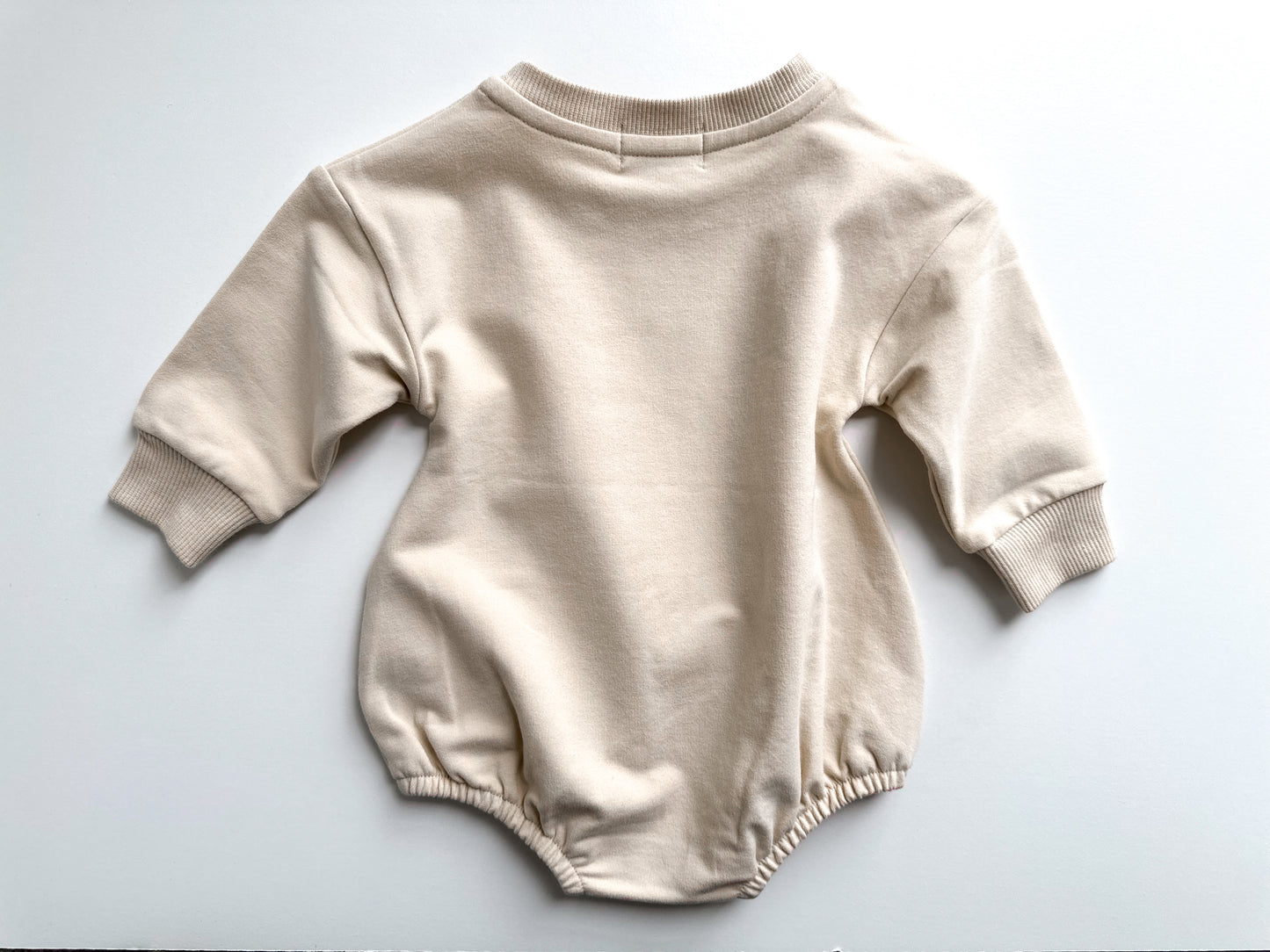 BABY SWEATSHIRT BODYSUIT ROMPER - STONE IVORY