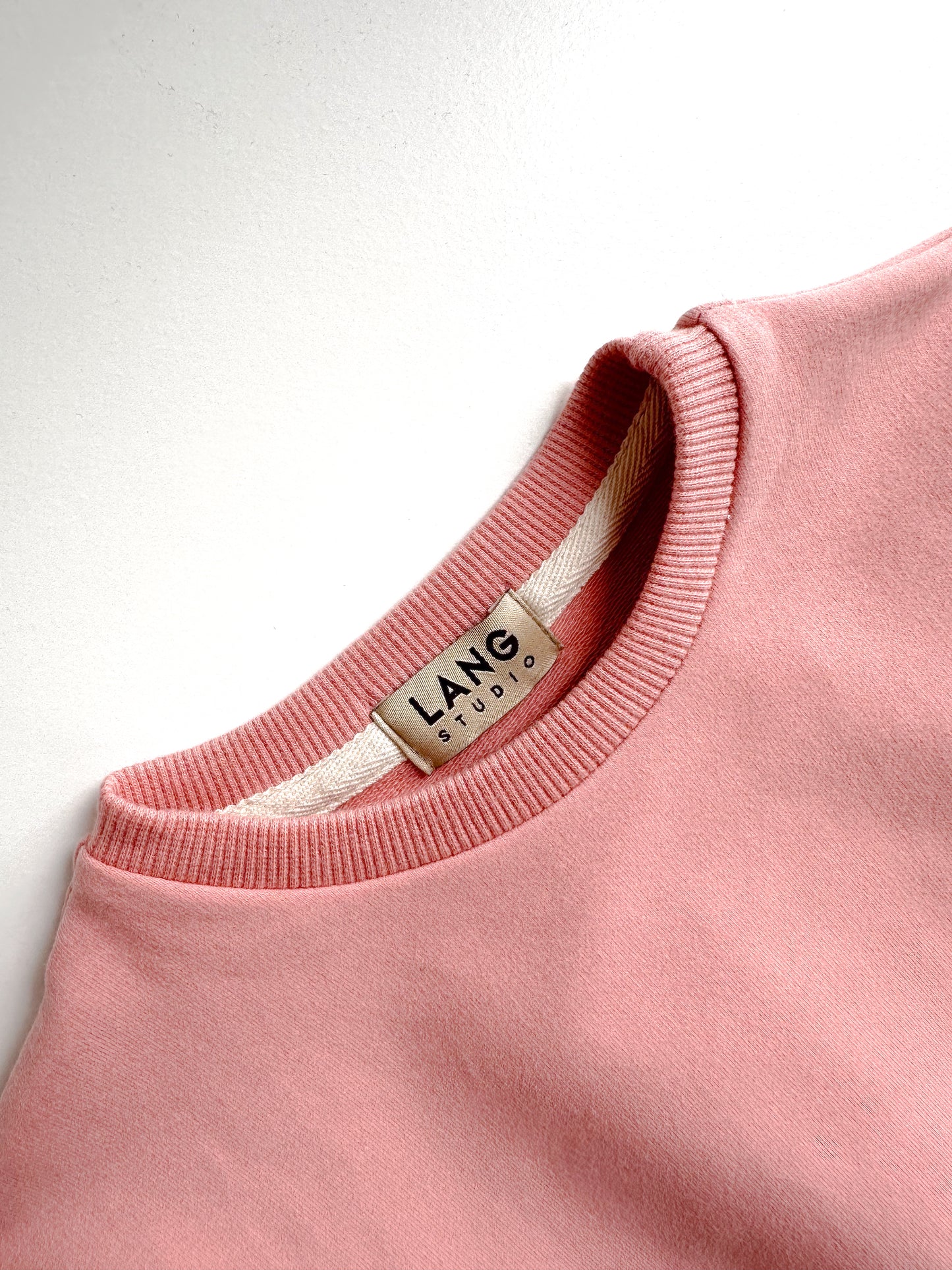 BABY SWEATSHIRT BODYSUIT ROMPER - PINK CHALK