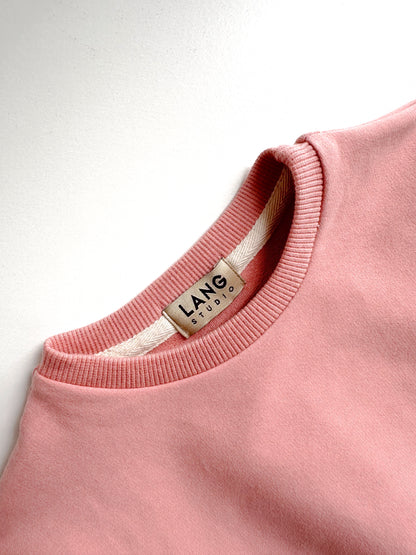 BABY SWEATSHIRT BODYSUIT ROMPER - PINK CHALK