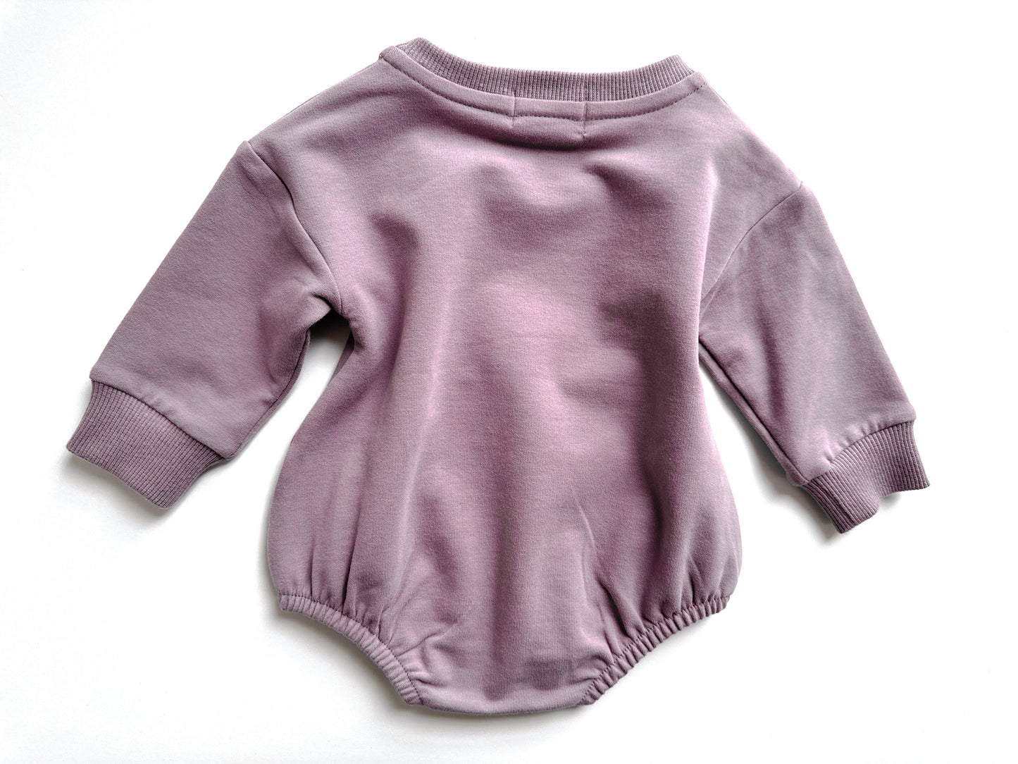 BABY SWEATSHIRT BODYSUIT ROMPER - LIGHT LAVENDER