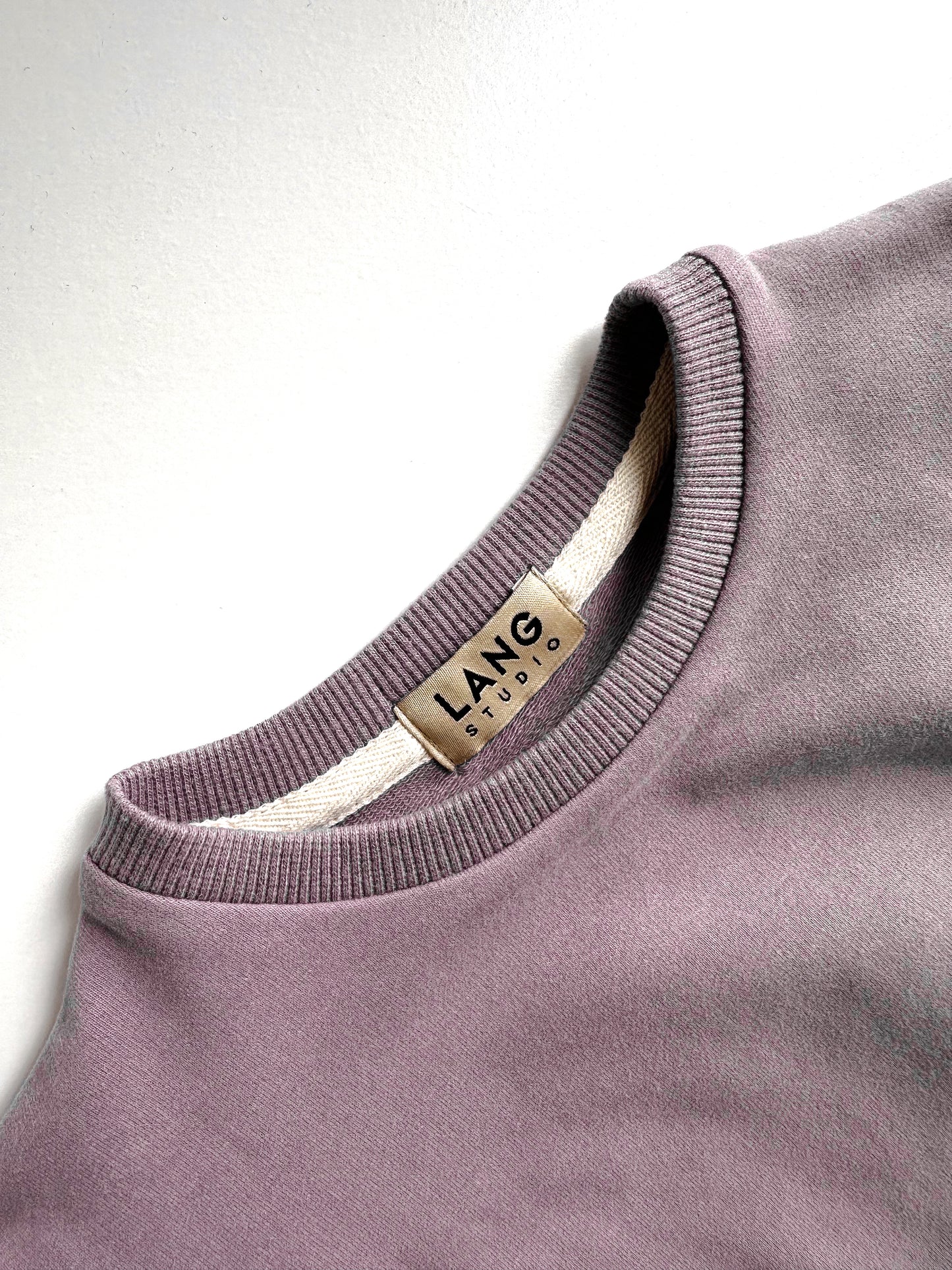 BABY SWEATSHIRT BODYSUIT ROMPER - LIGHT LAVENDER