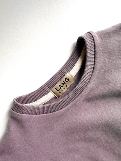 BABY SWEATSHIRT BODYSUIT ROMPER - LIGHT LAVENDER