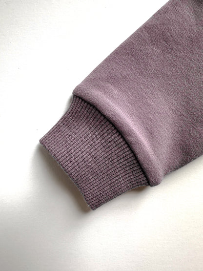 BABY SWEATSHIRT BODYSUIT ROMPER - LIGHT LAVENDER