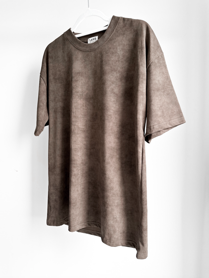 MENS WASHED EFFECT T-SHIRT - MOCHA HAZE